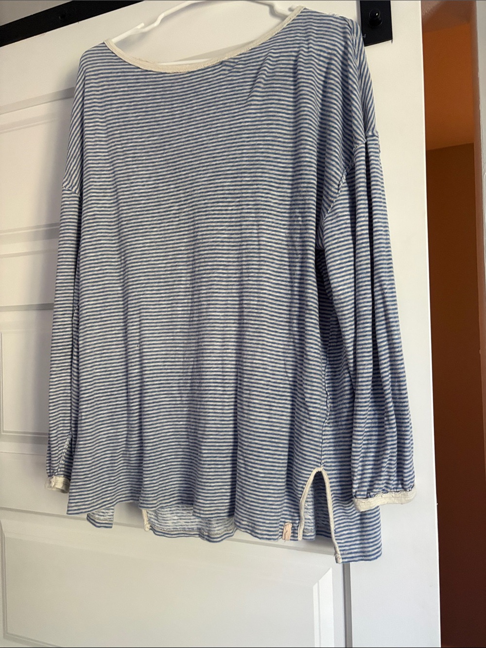 We The Free Blue and White Striped Long-Sleeve Tee